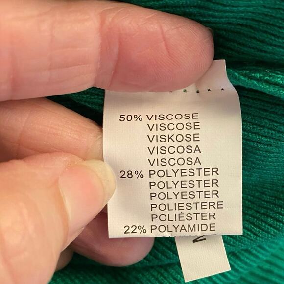 Unanyme Georges Rech Size S Puff Balloon Sleeve Sheer Mesh Green Sweater - Picture 5 of 5